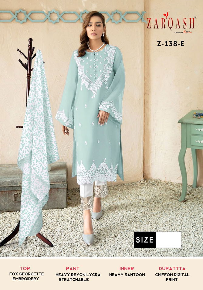 Zarqash Z 138 Readymade Pakistani Suits Catalog
